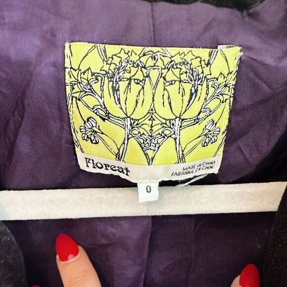 Anthropologie FLOREAT Black Velvet Blazer - Picture 3 of 4